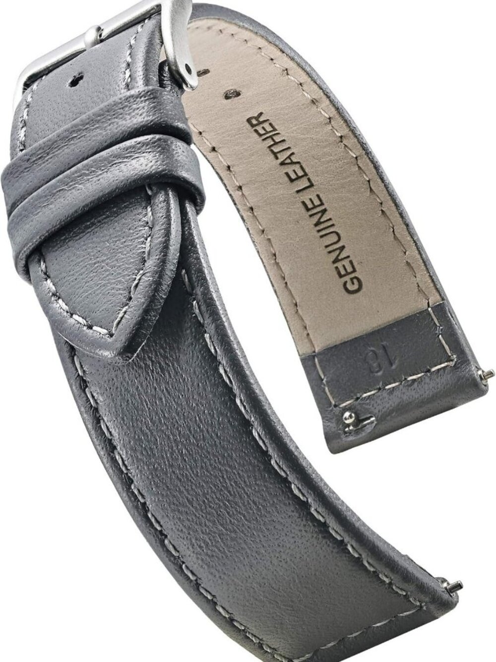 Genuine Leather Watch Strap with Quick Release - Black, Brown, Burgundy, Red